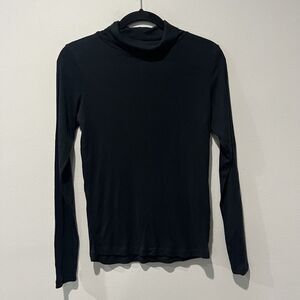 Wrap London Turtleneck Women’s 6 Black‎ Tencel Blend Classic Minimalist Top